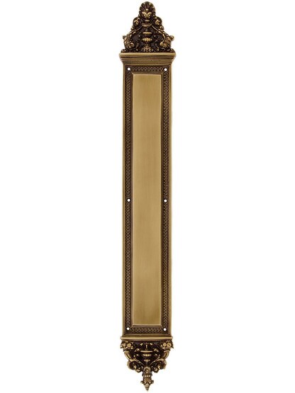 25 1/2 inch Apollo Push Plate In Antique Brass